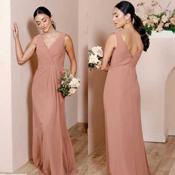 REVELRY NWT Blair Chiffon Dress size 6 Formal Bridal Dress - Picture 2 of 13